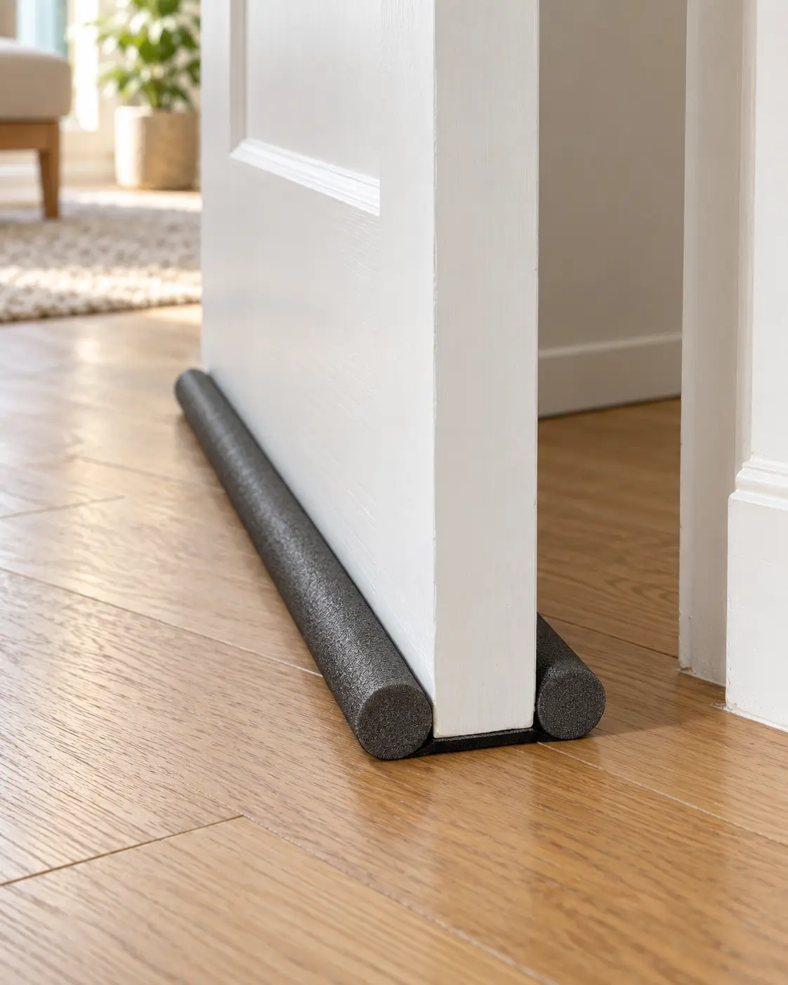 QuietSeal 95 colocado debajo de una puerta